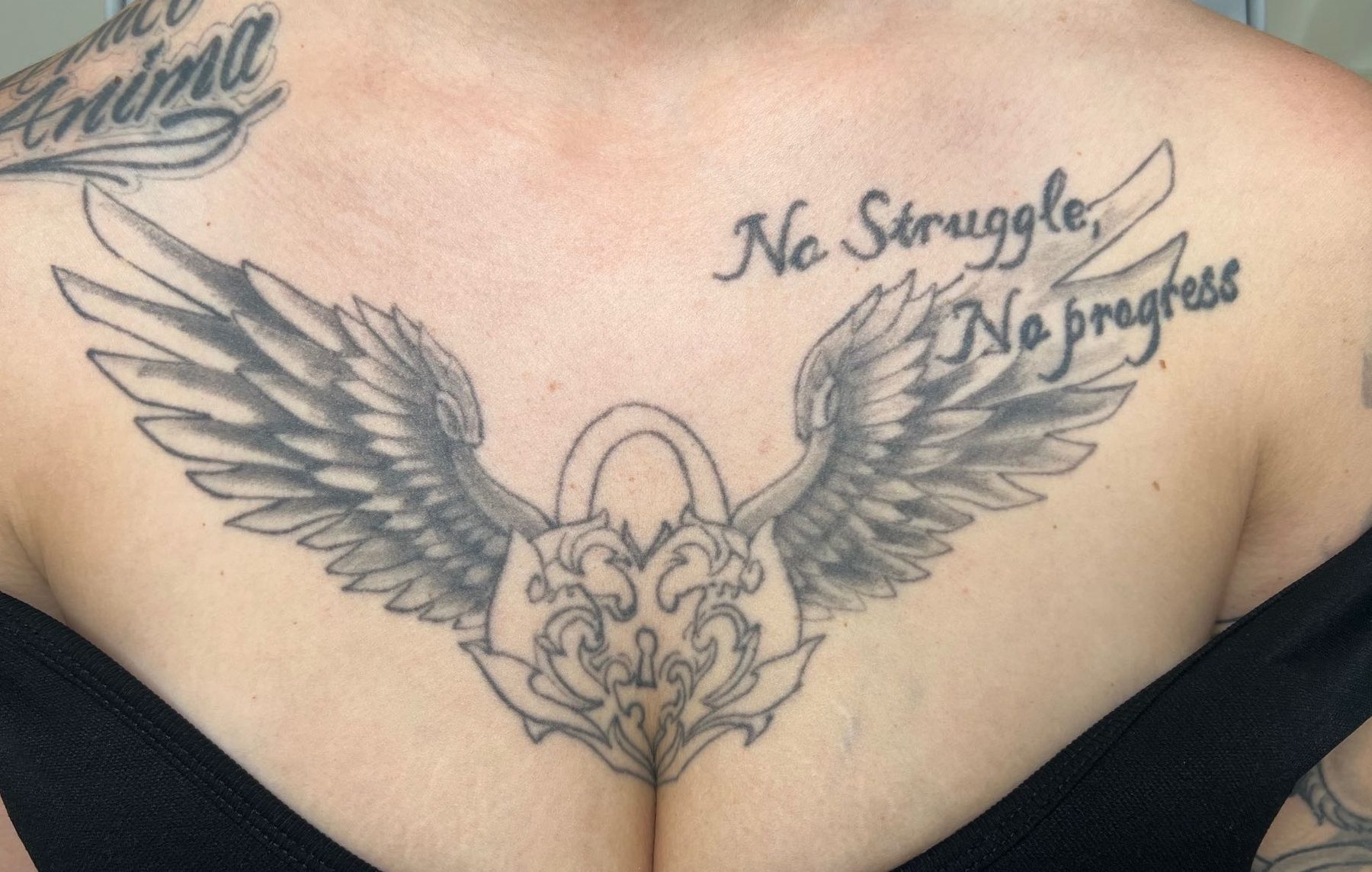 Tattoo before laser tattoo removal at Goodbye Rhonda