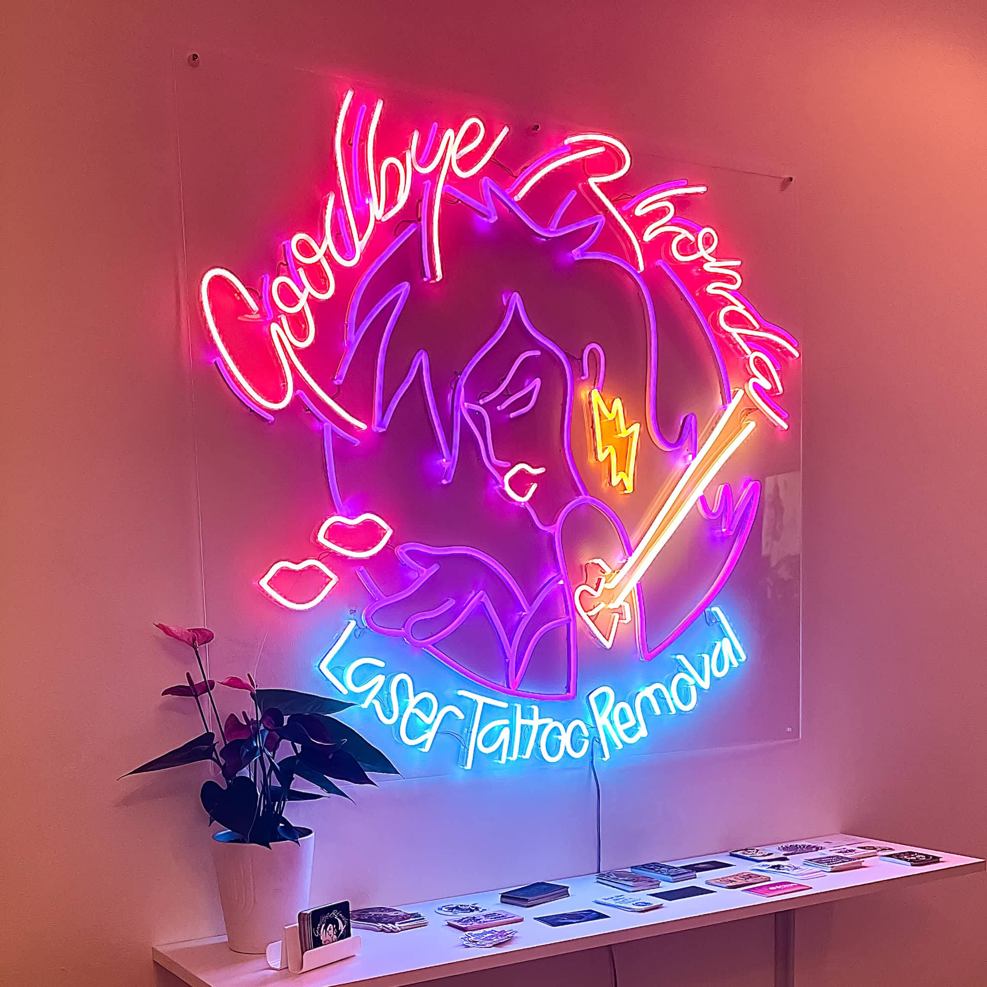 Goodbye Rhonda neon logo sign