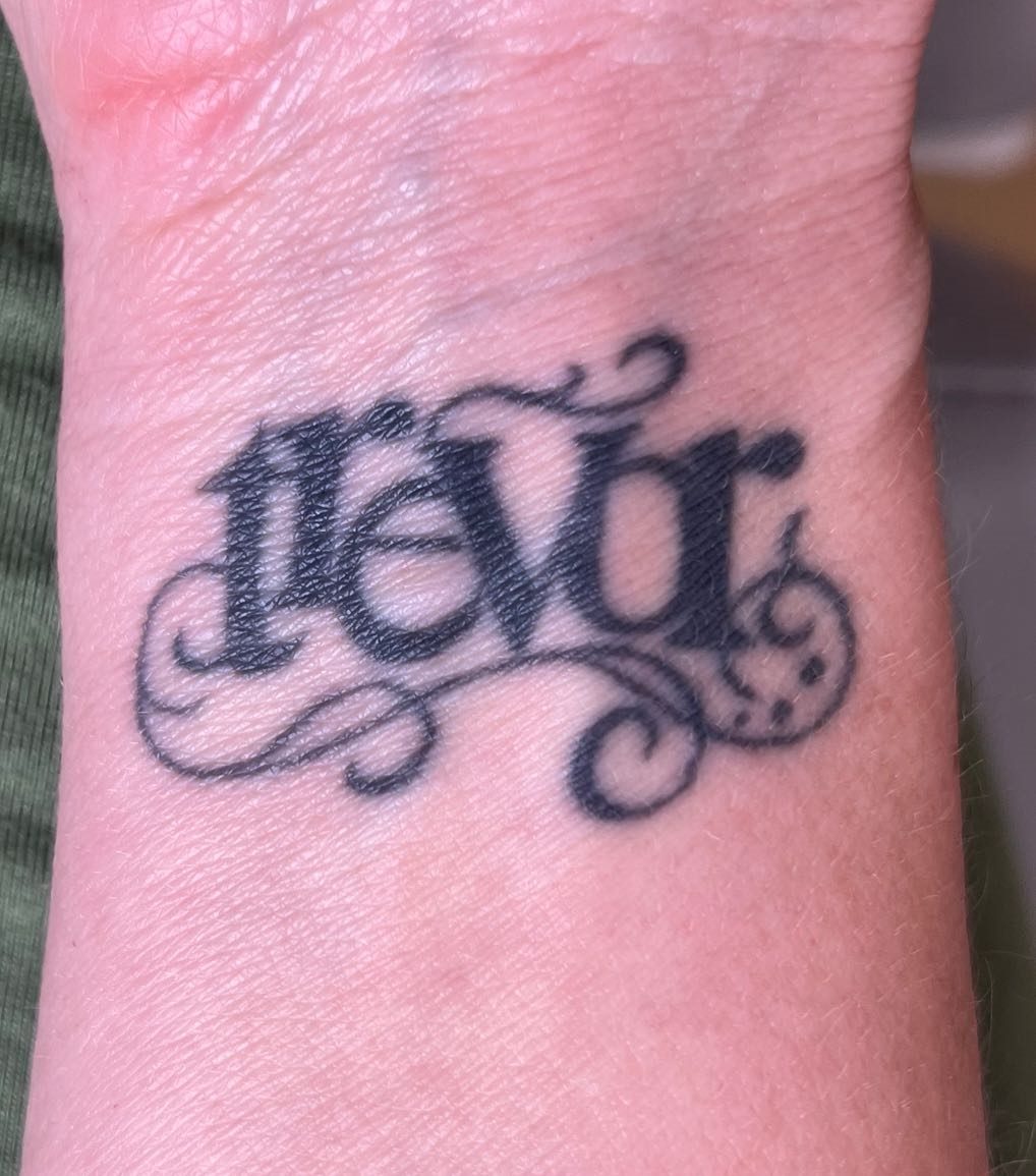 Tattoo before laser tattoo removal at Goodbye Rhonda